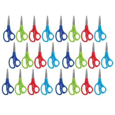 Maped Essentials Kids Scissors 5in, Pointed, Assorted Colors, PK24 480259